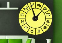 К0011А Креативные часы с наклейкой Знаки зодиака жёлтый